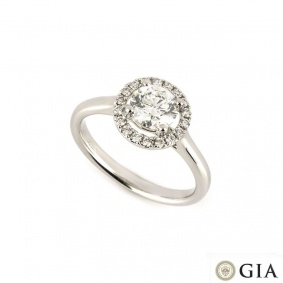 18k White Gold Round Brilliant Cut Diamond Ring 0.90ct H/VS2